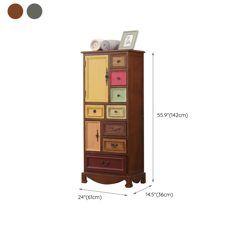 Nautical Bedroom Wooden Storage Chest Vertical Chest with Drawers