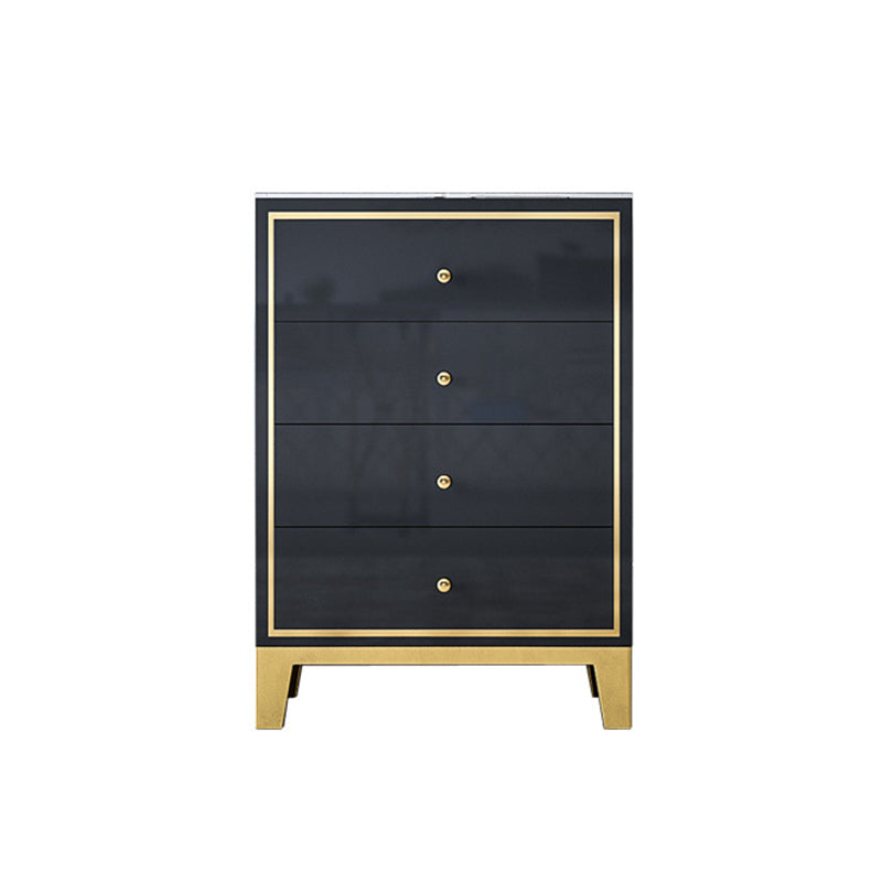 Glam Vertical Bedroom Chest Wooden Storage Chest with Drawers