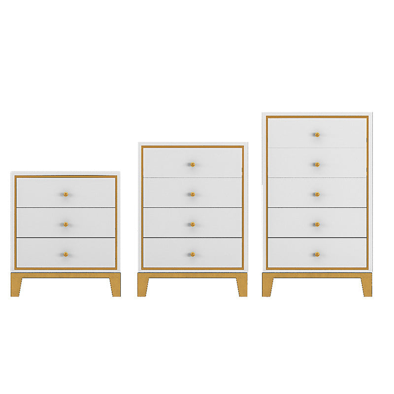 Glam Vertical Bedroom Chest Wooden Storage Chest with Drawers
