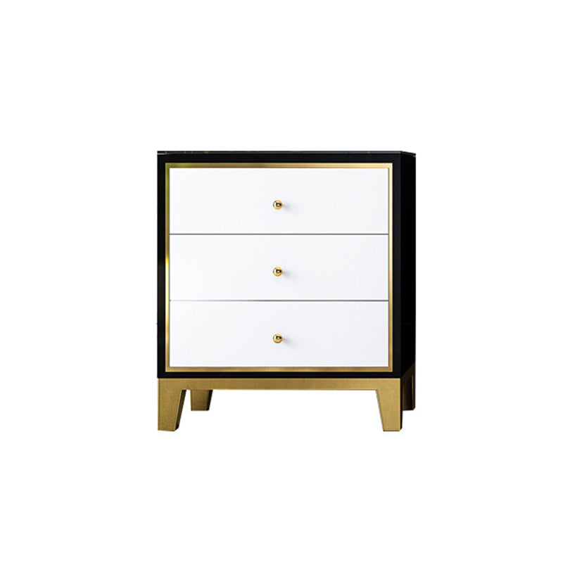 Glam Vertical Bedroom Chest Wooden Storage Chest with Drawers