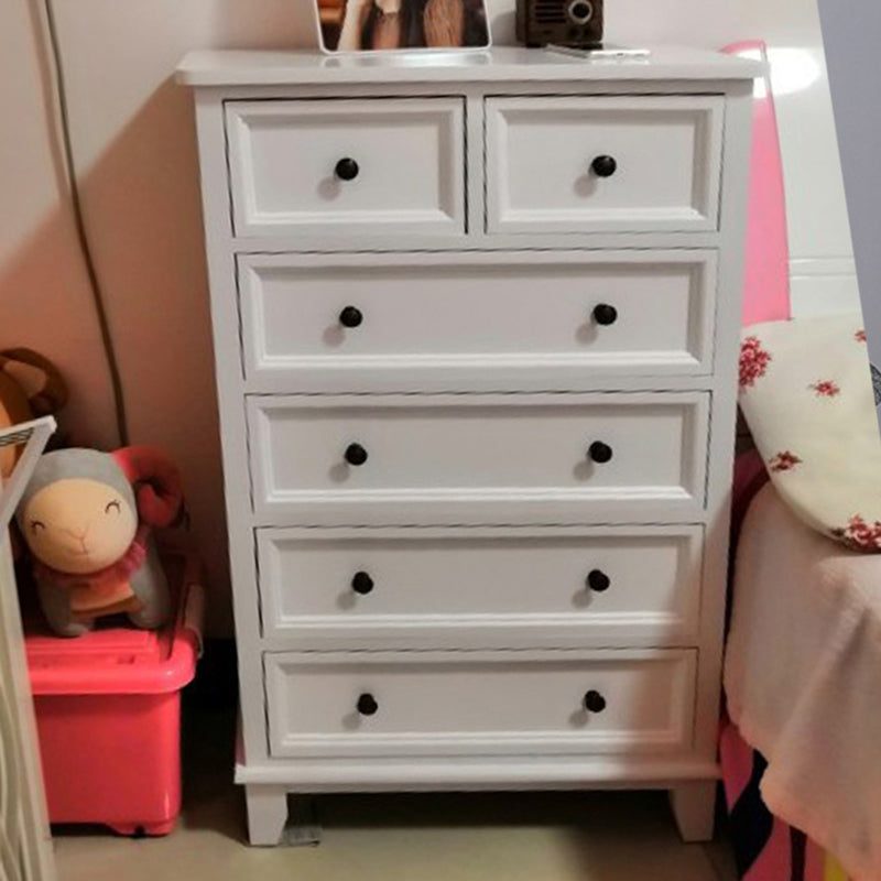 13.8" W Vertical Chest Solid Wood White Storage Chest with Drawers