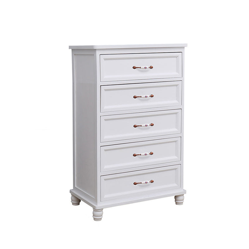 13.8" W Vertical Chest Solid Wood White Storage Chest with Drawers