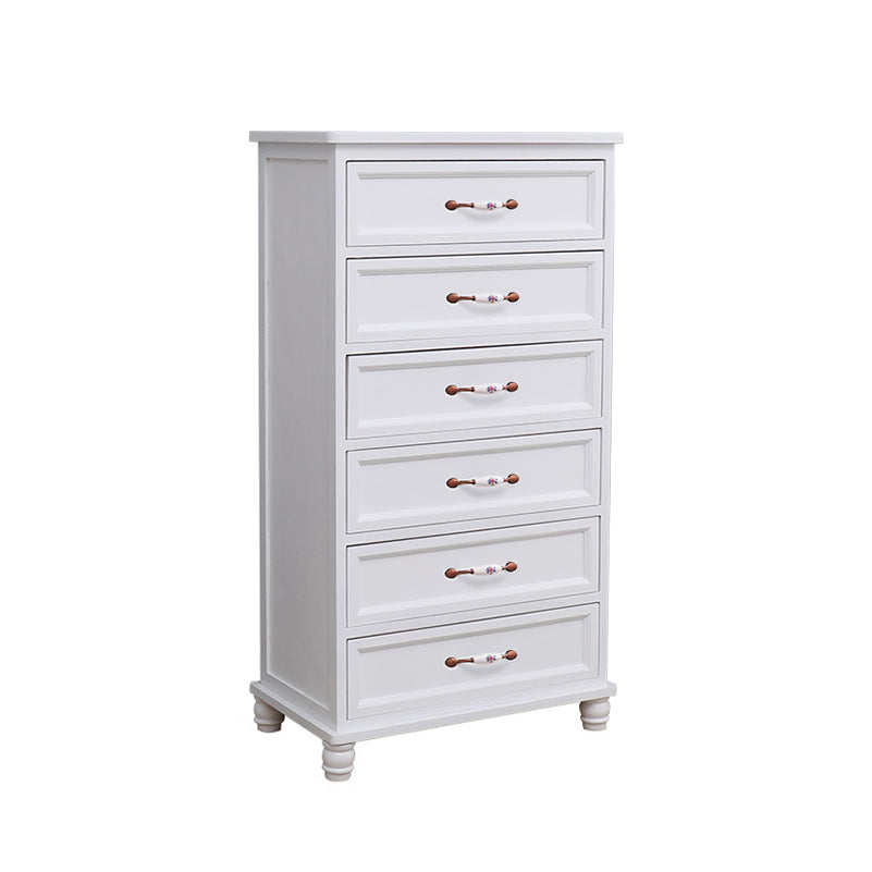13.8" W Vertical Chest Solid Wood White Storage Chest with Drawers