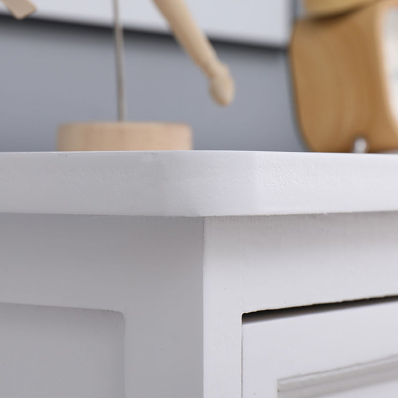 13.8" W Vertical Chest Solid Wood White Storage Chest with Drawers