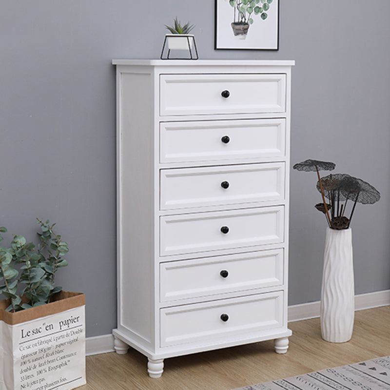 13.8" W Vertical Chest Solid Wood White Storage Chest with Drawers