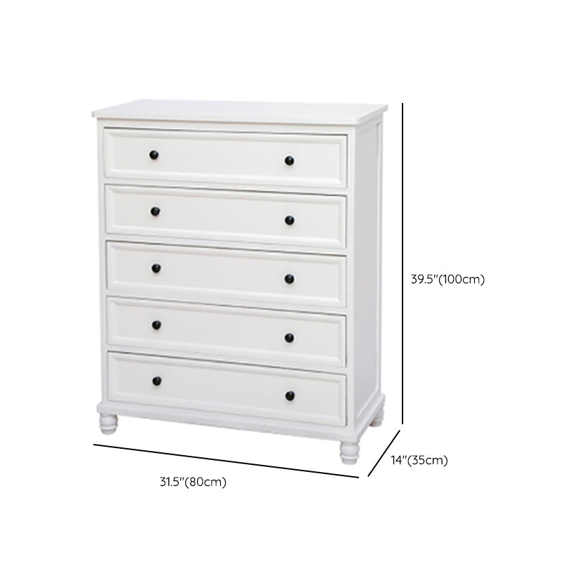 13.8" W Vertical Chest Solid Wood White Storage Chest with Drawers