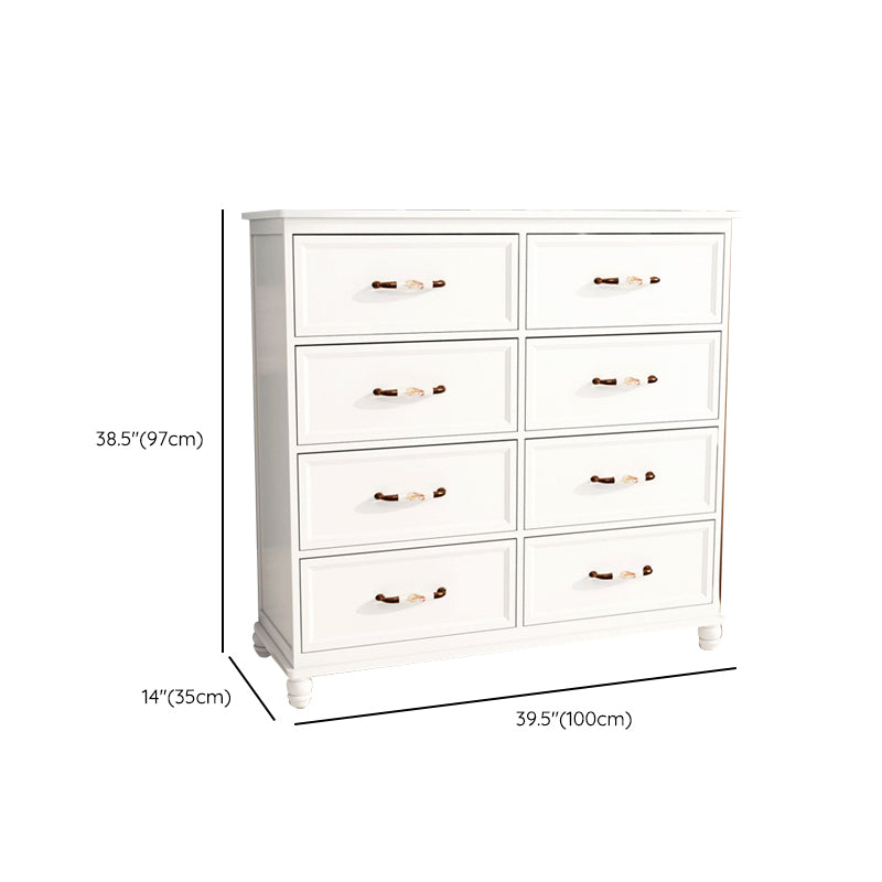 13.8" W Vertical Chest Solid Wood White Storage Chest with Drawers
