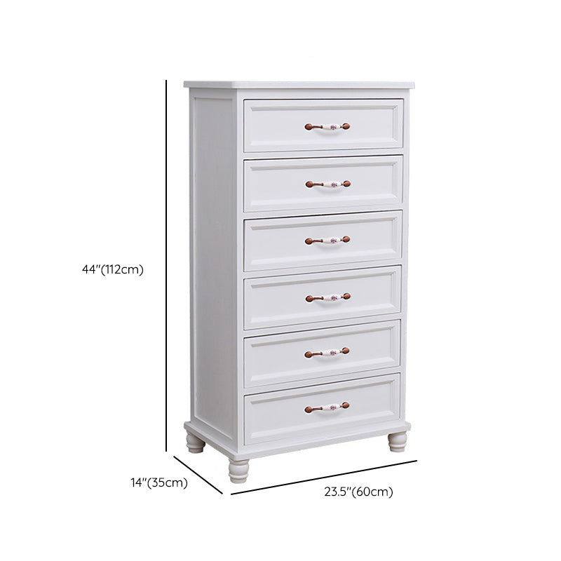 13.8" W Vertical Chest Solid Wood White Storage Chest with Drawers