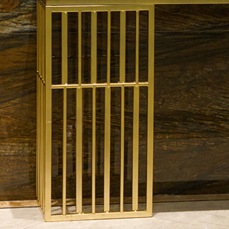 Glam Sofa Console Table Antique Finish Console Accent Table with Shelf