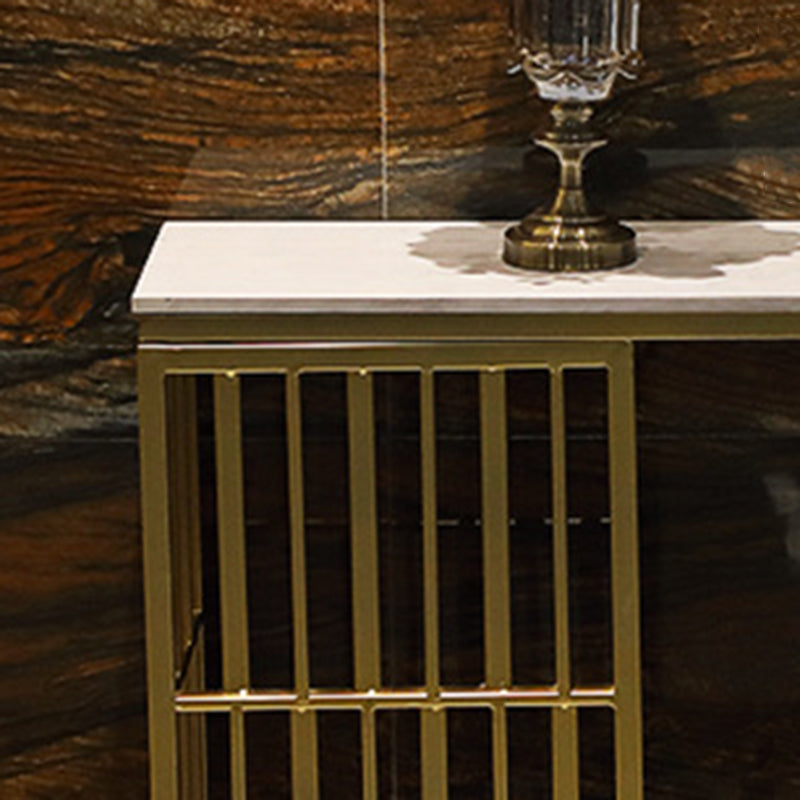 Glam Sofa Console Table Antique Finish Console Accent Table with Shelf