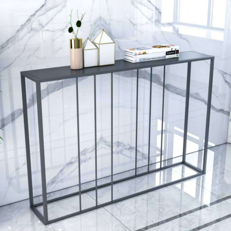 29.53" Tall Modern Accent Table Iron Console Table with 1 Shelf