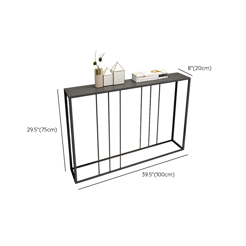 29.53" Tall Modern Accent Table Iron Console Table with 1 Shelf