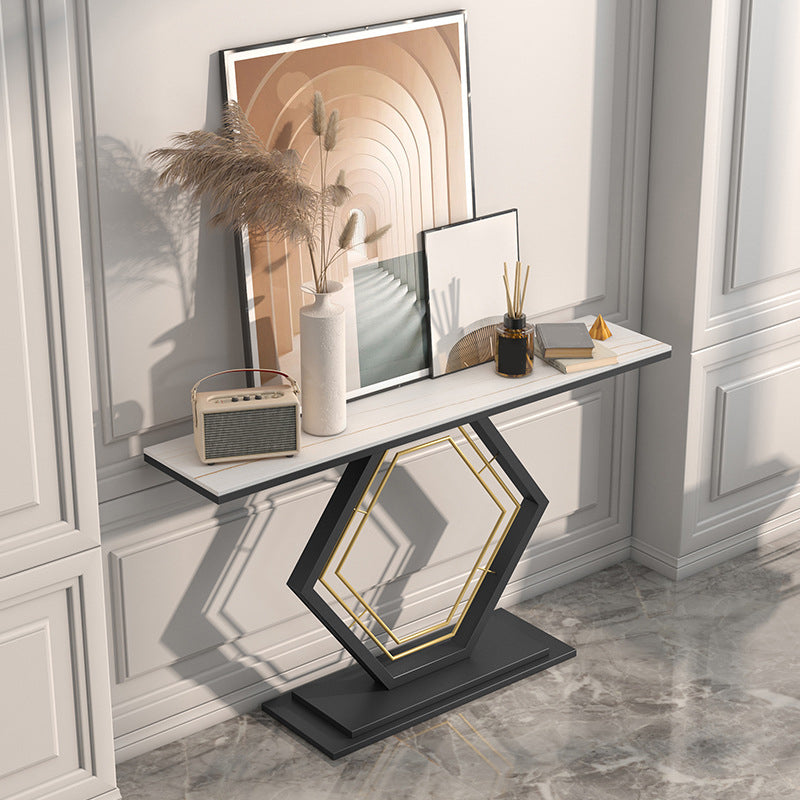 Glam Rectangle Console Accent Table Antique Finish Sofa Console Table