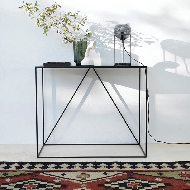 Contemporary Console Accent Table Antique Finish Sofa Console Table in Metal