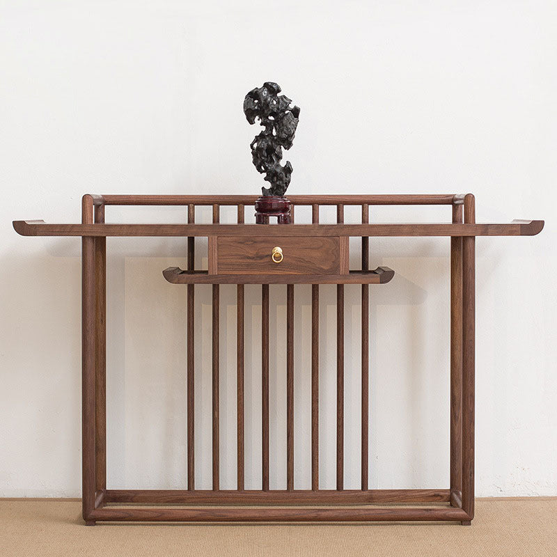 34.65" Tall Console Table Glam 1-drawer Solid Wood Console Accent Table