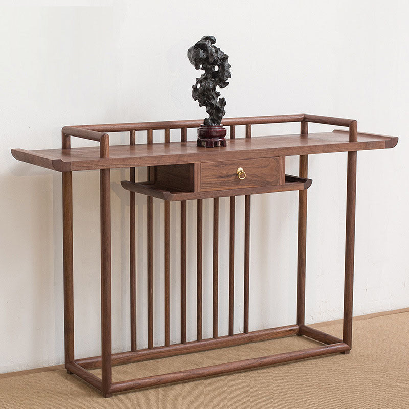 34.65" Tall Console Table Glam 1-drawer Solid Wood Console Accent Table