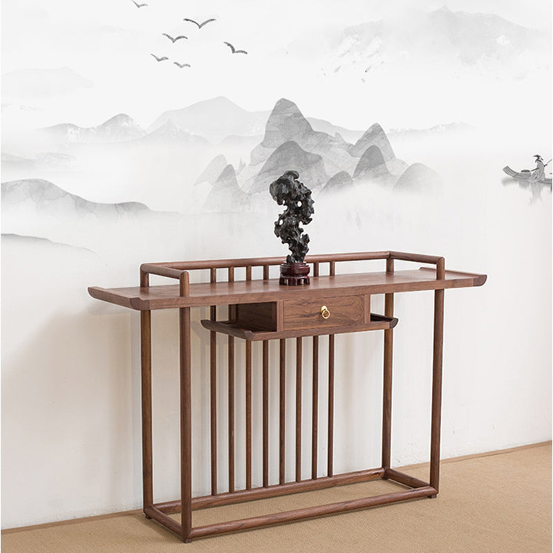 34.65" Tall Console Table Glam 1-drawer Solid Wood Console Accent Table