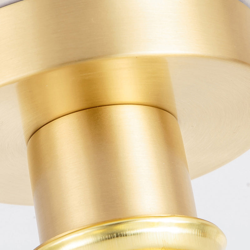 Gold Ceiling Mount Light 1-Light Ceiling Light with Glass Shade for Bedroom