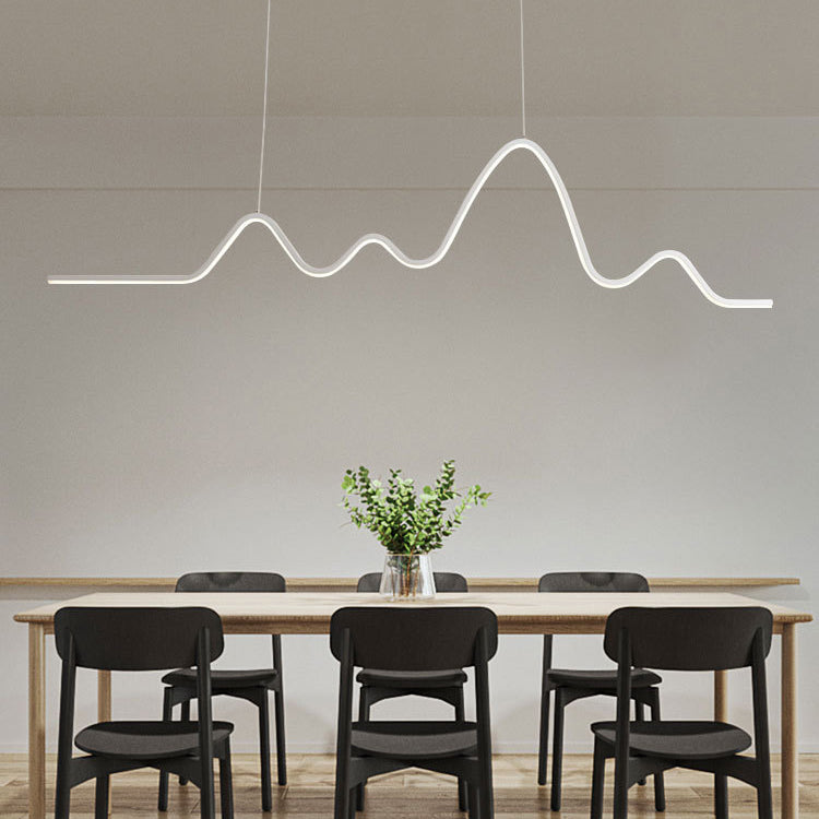 Modern Polish Finish LED Ceiling Light Metal Kitchen Island Lighting for Room