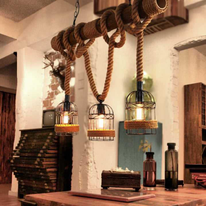 Industrial Style Island Pendant Metal Island Light Fixtures for Living Room