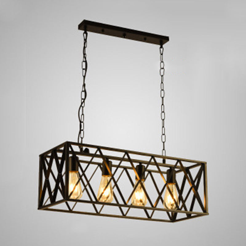 Rectangular Shape Island Pendant Industrial Style Island Pendant Lighting for Living Room