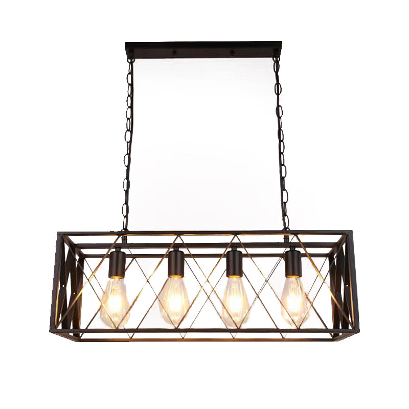 Metal Rectangular Shape Island Pendant Industrial Style Island Pendant Lighting