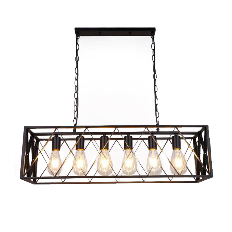 Metal Rectangular Shape Island Pendant Industrial Style Island Pendant Lighting