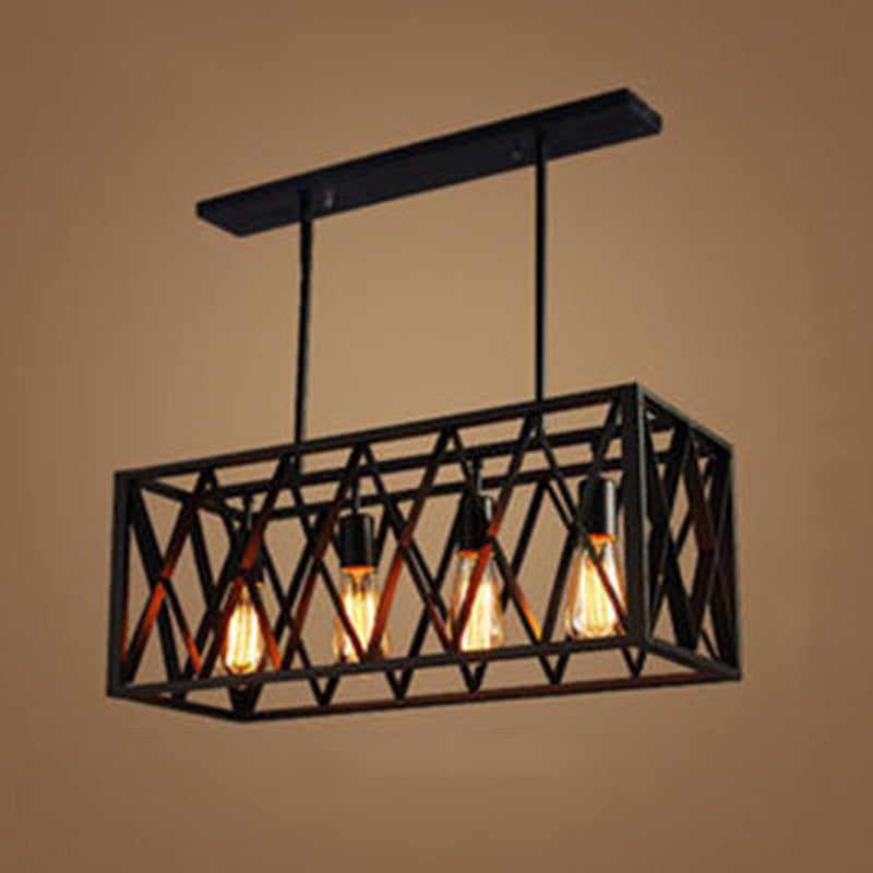 Metal Rectangular Shape Island Pendant Industrial Style Island Pendant Lighting