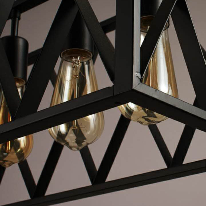 Metal Rectangular Shape Island Pendant Industrial Style Island Pendant Lighting