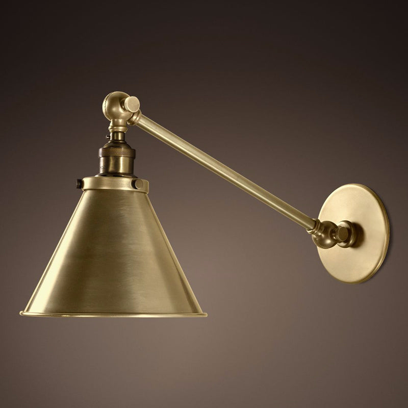 Modern Wall Sconce Cone Shape Wall Light with Metal Shade for Bedroom
