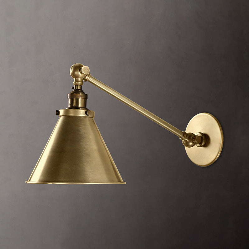 Modern Wall Sconce Cone Shape Wall Light with Metal Shade for Bedroom