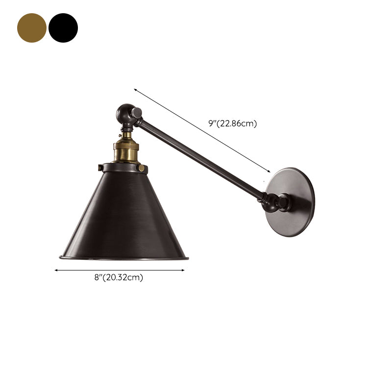 Modern Wall Sconce Cone Shape Wall Light with Metal Shade for Bedroom