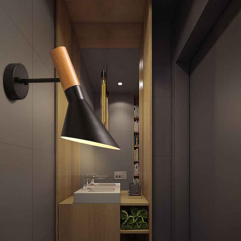 Metal Cone Shape Wall Sconce Modern Style 1 Light Wall Light Fixture