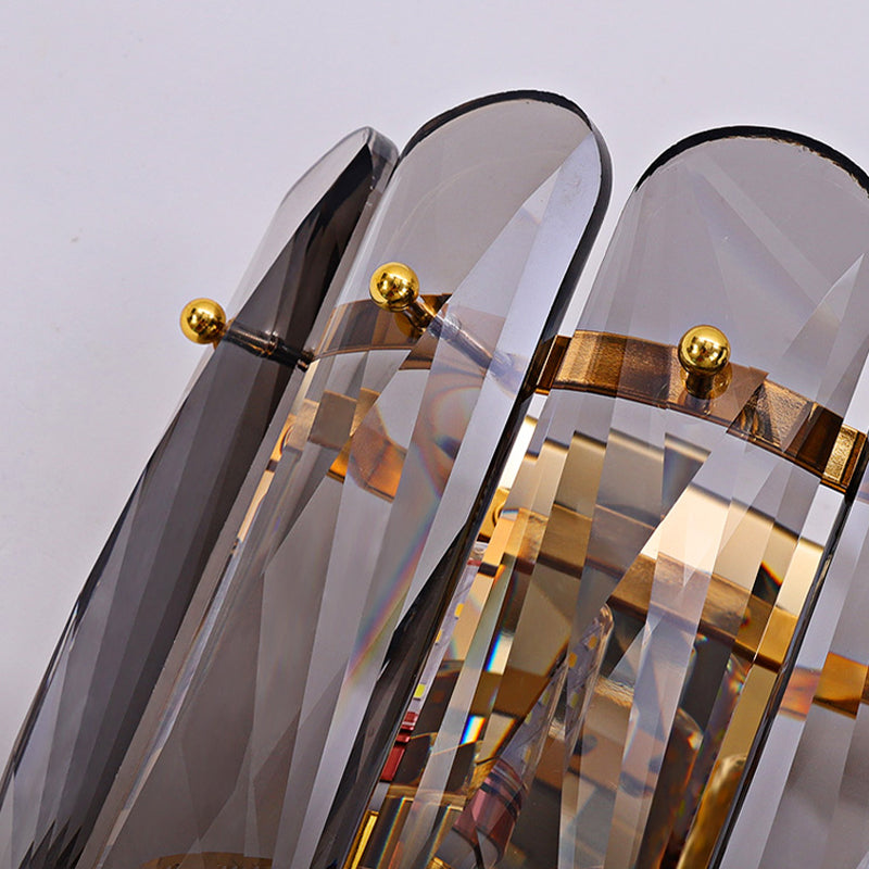 Modern Style Tiered Shape Wall Light Crystal 3 Light Sconces for Bedroom