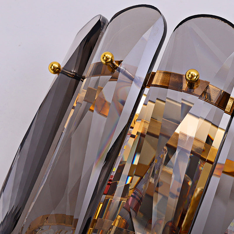 Modern Style Tiered Shape Wall Light Crystal 3 Light Sconces for Bedroom