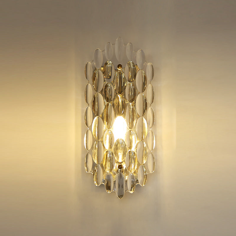 Modern Style Wall Light Crystal Sconces in Transparent for Bedroom