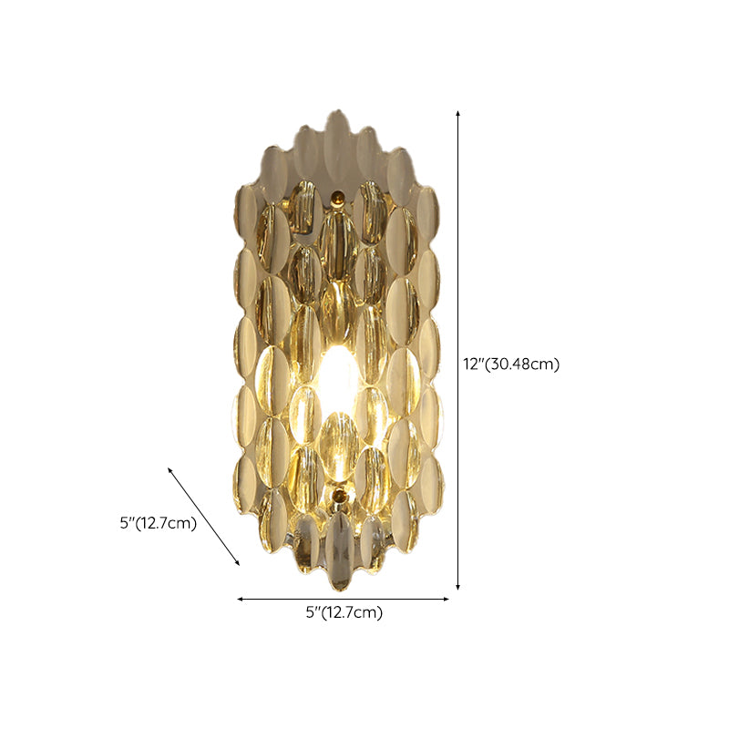 Modern Style Wall Light Crystal Sconces in Transparent for Bedroom