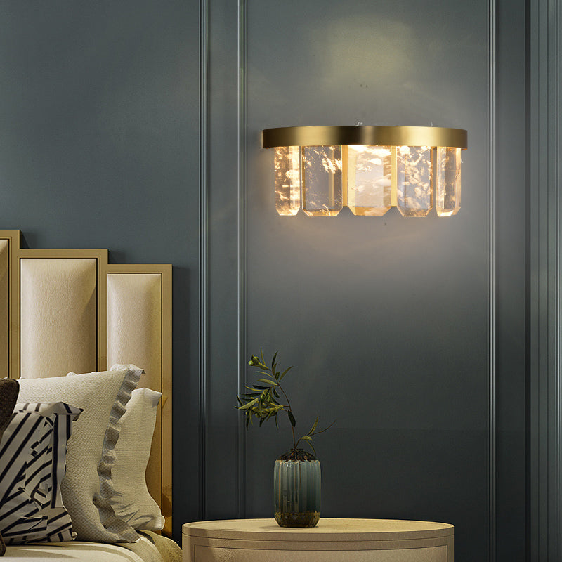 Modern Style Wall Light Crystal 1 Light Sconces in Transparent for Bedroom