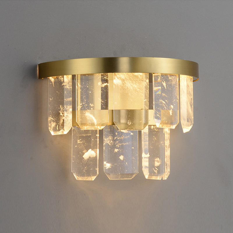 Modern Style Wall Light Crystal 1 Light Sconces in Transparent for Bedroom