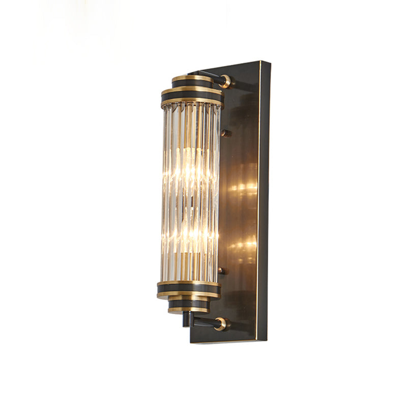 Modern Style Cylinder Shape Wall Light Crystal 2 Light Sconces for Bedroom
