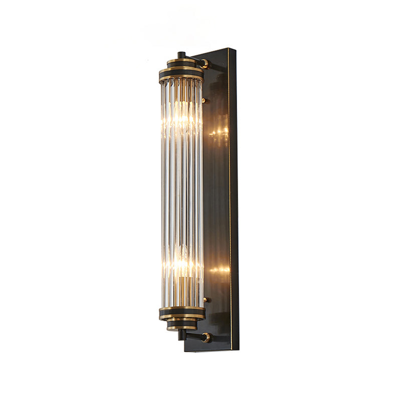 Modern Style Cylinder Shape Wall Light Crystal 2 Light Sconces for Bedroom