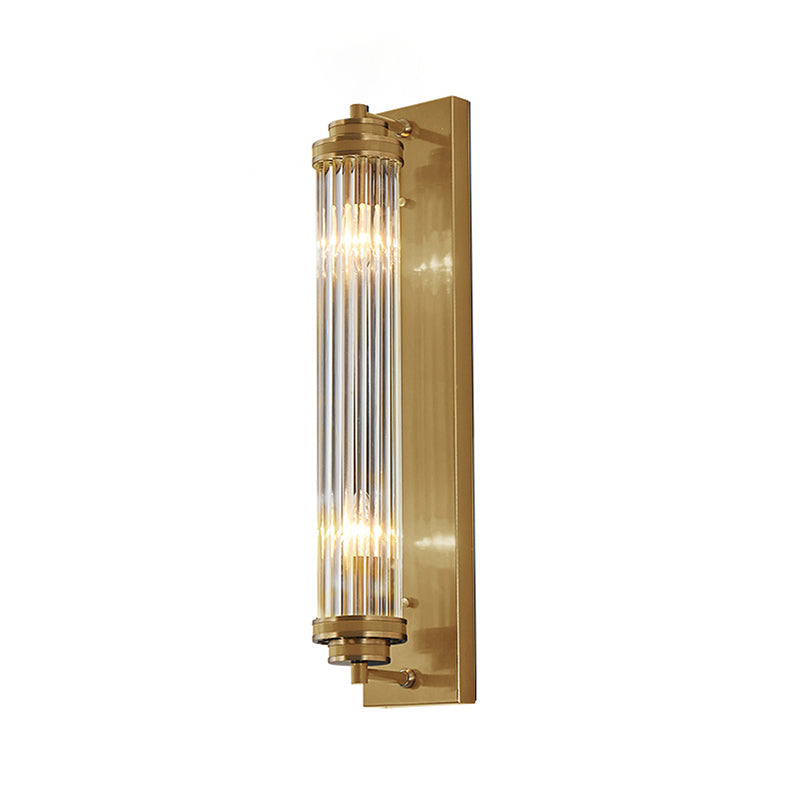 Modern Style Cylinder Shape Wall Light Crystal 2 Light Sconces for Bedroom