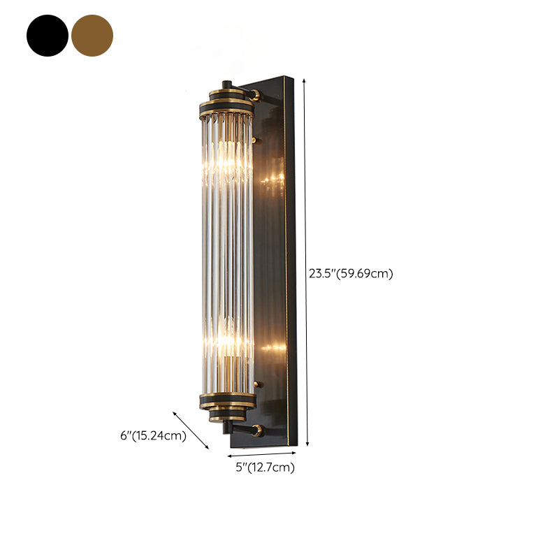 Modern Style Cylinder Shape Wall Light Crystal 2 Light Sconces for Bedroom