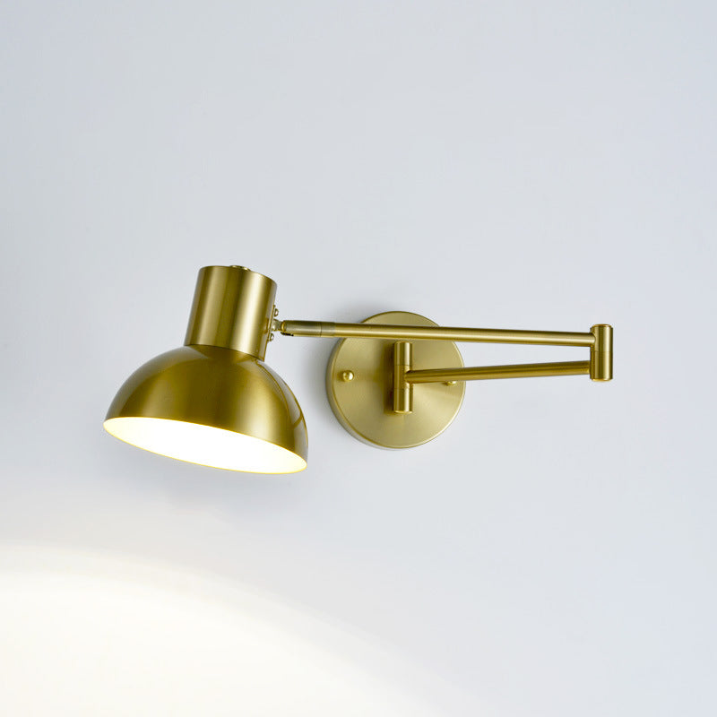 1 Light Swing Arm Flush Mount Wall Sconce Simplicity Metal Wall Mount Lamp