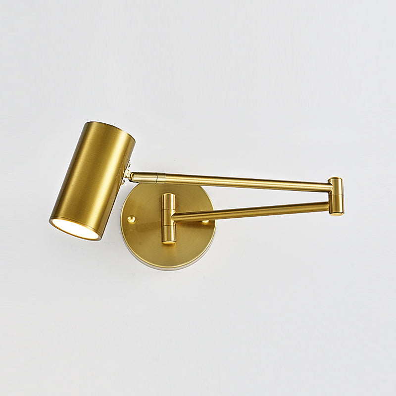 1 Light Swing Arm Flush Mount Wall Sconce Simplicity Metal Wall Mount Lamp