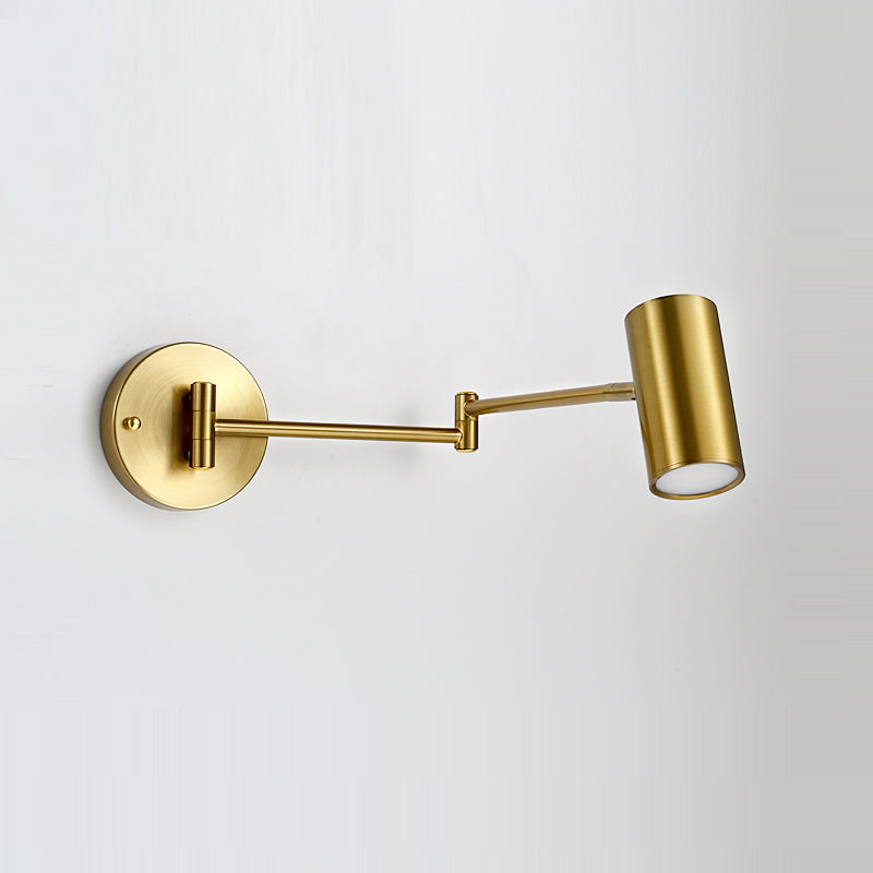 1 Light Swing Arm Flush Mount Wall Sconce Simplicity Metal Wall Mount Lamp