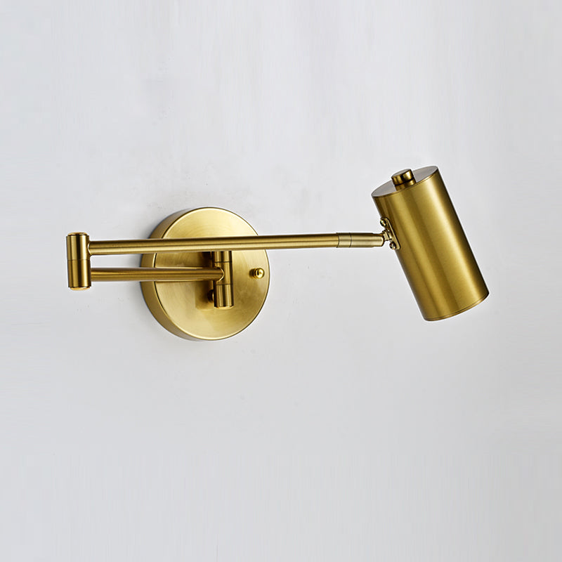 1 Light Swing Arm Flush Mount Wall Sconce Simplicity Metal Wall Mount Lamp