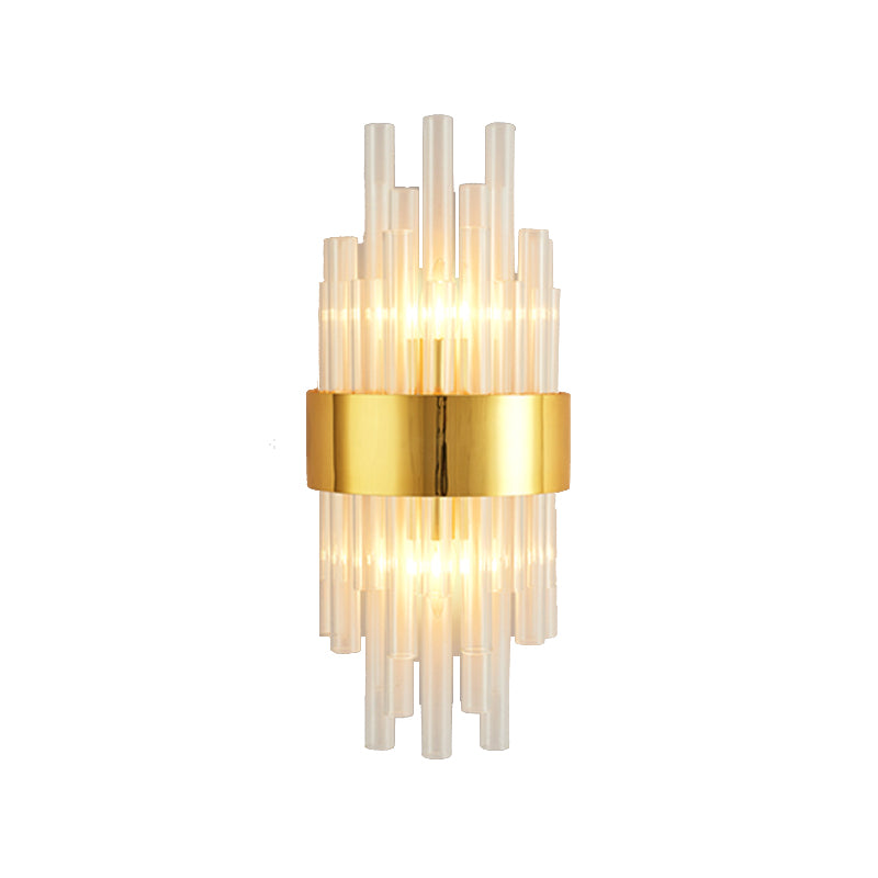 Modern Style Liner Wall Light Crystal 2 Light Sconces for Bedroom