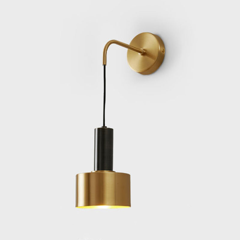 1 Light Cylinder Wall Sconce Modern Style Metal Sconces for Bedroom