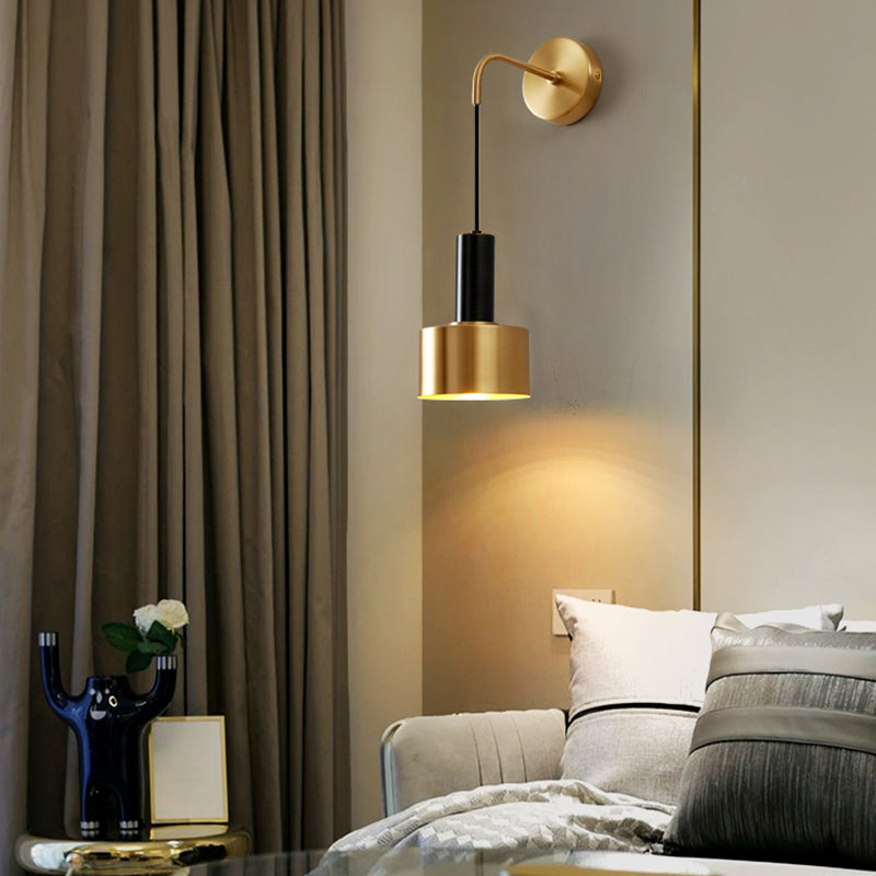 1 Light Cylinder Wall Sconce Modern Style Metal Sconces for Bedroom
